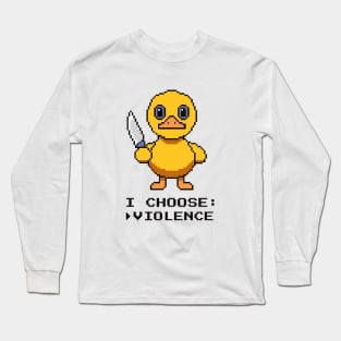 I Choose Violence - Pixel Art Long Sleeve T-Shirt